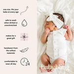 Baby Bling Bows - Newborn to Little Baby Girl Bows, 2 Pack Nylon Super Soft Stretchy Knot Toddler Headbands, Perfect Hair Accessories Head Bands for Infant Kids(White & Oat)