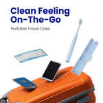 7AM2M Sonic Travel Electric Toothbrush for Adults & Kids, Travel Case&2 Brush Heads, Battery Powered Sonic Toothbrush, Compact Design for Daily/Travel Use-Blue