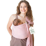 Ring Sling Baby Carrier - USA Lab Tested, 100% Natural Cotton Muslin, Breathable & Ergonomic Ring Sling Rose