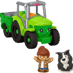 Fisher-Price Little People Toddler Toy Push & Play Tractor Push-Along Musical Farm Vehicle with 2 Figures for Pretend Play Kids Ages 1+ Years