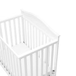 Graco Stella 4-in-1 Convertible Mini Crib with Bonus Mattress – Includes Bonus 2.75 Inch Thick Mattress with Water-Resistant Cover, Converts to Twin Bed, Ideal Crib for Small Spaces (White)