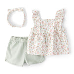 Carter's Girl 2-Piece Short Set, Green Floral, 18M