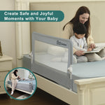 grelex Toddler Bed Rails, 51 Inch Foldable Bed Rail for Toddlers, Baby Bed Rail Guard for Twin, Full, Queen Size Bed, Box, Platform Bed, with Reinforced Safety System
