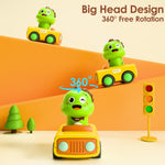 iPlay, iLearn Press Go Car Toys for Toddlers 1-3, Baby Animal Race Cars, Infant Play Car Set, Push Go Friction Dino Car for 6-9-12-18 Month, 1st Birthday Gift Easter Stuffer for 1-2 Years Old Boy Kid