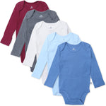 HonestBaby baby-boys 5-pack Long Sleeve Bodysuits One-piece 100% Organic Cotton for Infant Baby Boys