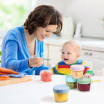 Eascrozn 6 Pack Glass Baby Food Storage Containers, 4 oz Glass Jars with Lids, Small Baby Food Jars, BPA Free Baby Snack Containers, Microwave, Dishwasher and Freezer Safe