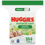 Huggies Natural Care Sensitive Baby Wipes, Hypoallergenic, 99% Purified Water, 3 Refill Packs (624 Wipes Total)