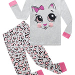 Little bety Little Child Pajamas Sets Toddler Girls Cotton Pjs Sleepwear Cat Pajamas 24Months Grey