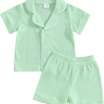 VISGOGO Baby Boy Girls Toddler Summer Outfit Striped T-shirt Toddler Boy Summer Clothes 6 12 18 Months 2 3 4 5 T Short Set