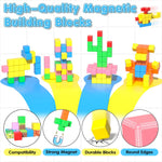 Apluses 42PCS Magnetic Blocks, Gifts for 3 4 5 6 Year Old, Magnet Building Blocks for Toddlers, Girls & Boys, Sensory - Montessori - Autism - Magnetic Toys for Kids Ages 3-5 4-8