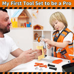 KidBloom Toddler Tool Set, Kids Tool Set with Toy Drill, Tools for Kids with Tool Box and Vest, Toys for 3 Year Old Boys