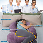 INSEN Pregnancy Pillow,Maternity Body Pillow with Velvet Cover,C Shaped Body Pillow for Sleeping (Cozy Velvet-Lavender)