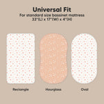 2-Pack Organic Bassinet Sheets for Girls, Boys - 100% Cotton Bassinet Mattress Sheets Compatible with Halo Bassinest Swivel Sleeper, Graco, Baby Delight, Chicco, Fitted Bassinet Sheets (Butterflies)