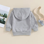 Lukivech Toddler Baby Boy Girl Hoodies Solid Color Long Sleeve Kangaroo Pocket Hooded Sweatshirt Top Fall Winter Clothes (Gray, 12-18 Months)