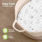 2-Pack Organic Bassinet Sheets for Girls, Boys - 100% Cotton Bassinet Mattress Sheets Compatible with Halo Bassinest Swivel Sleeper, Graco, Baby Delight, Chicco, Fitted Bassinet Sheets (KeaSafari)