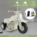 Costzon Kids Motorcycle, 6V Battery Powered Ride on Motorcycle with Bubble Maker, Music, LED Headlight, Forward & Backward, 3 Wheels Electric Motorcycle for Kids, Gift for Boys & Girls (Beige)