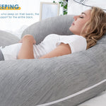 INSEN Cooling Pregnancy Pillow, Maternity Pillow for Pregnant Women, C Shaped for Side Sleeping(Cooling Silky Grey)