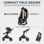 Accombe 2 in 1 Baby Stroller, Convertible Bassinet Pushchair for Infants and Newborns 0-36 Months