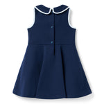 Janie and Jack The Classic Bow Ponte Dress, Navy Blue, 5