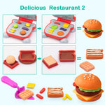 Dough Tools for Kids, 41Pcs Dough Toys Include Play Food Molds - Cupcakes, Ice Cream, Burger, Fries, Noodle, Play Bulk Pack with Roller, Cutters, Scissor, Dough Mat and Storage Bag Gifts (Tools)