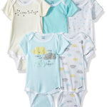 Gerber Unisex Baby 5-Pack Short Sleeve Variety Onesies Bodysuits Clouds 0-3 Months
