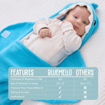 BlueMello Baby Shark Swaddle Blanket | Ultra-Soft Wearable Essential for Infants 0-6 Months | Adorable Shark Receiving Swaddling Wrap for Newborn Boy | Perfect Baby Girl Shower Gift for Baby Registry