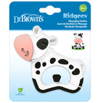 Dr. Brown's Ridgees Cow Baby Teether, Massaging Multi-Texture Teething Toy for Babies, Silicone Free, BPA-Free, 3m+