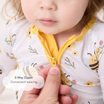 pureborn Baby Girls Sleeper Viscose from Bamboo Pajamas 2-Way Zipper Snug Fit Sleepwear Buzzy Bee 0-3 Months