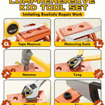 Lehoo Castle Kids Tool Set with Electric Toy Drill and Tool Box, Construction Toys for 3 Year Old Boys Birthday Gift, Pretend Play Toddler Tools for 3-5 Years Old (Yellow)