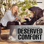BabyCruiser Double Stroller Newborn and Toddler, Swivel Wheels, One Hand Folding, Compact Size, Lightweight Twin Stroller from Birth up to 48.5 lbs per seat