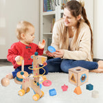 Ingbear 4-in-1 Wooden Montessori Toys for 3+ Year Old - Educational Sensory Toys for Toddlers Aged 3+, Baby Learning Toys for Boys and Girls, Christmas Birthday Gifts