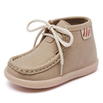 MORENDL Baby Boots Infant Boy Walking Shoes Toddler Girl Lace-Up Booties Non-Slip Dress Shoes Lightweight Loafers 12-15 Months Brown Knaki