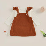 fhutpw Baby Girl 2 Piece Outfits Corduroy Skirt + Ribbed Knit Long Sleeves Top 3 6 12 18 Months Clothes Fall Winter Suits