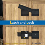Lumiadot Flip Gate Latch Lock with Padlock Hole, 1Pack, 3.5mm Heavy Duty Aluminum Alloy Adjustable Door Latch for Sliding Swing Open Gates, Outdoor, Wooden Fence, Barn, Shed, Garage, Yard