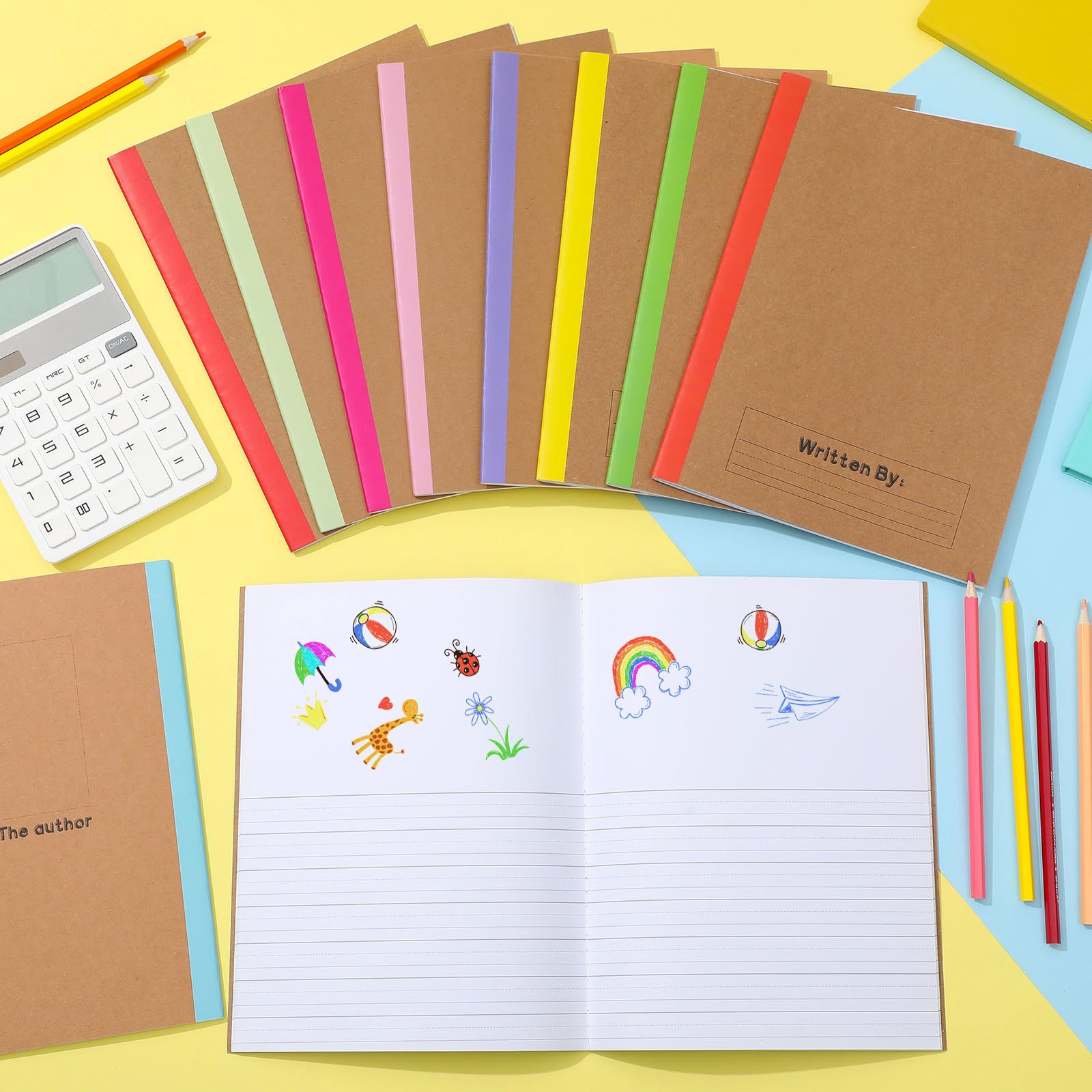 Henoyso 10 Pack Primary Composition Notebook, 9-3/4