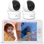 iFamily Baby Monitor - Large 5" Screen with 30Hrs Battery Life - Remote Pan-Tilt-Zoom;No WiFi, Two-Way Audio, Night Vision, Temperature, Lullabies, 960ft Long Range Baby Monitor with Camera and Audio