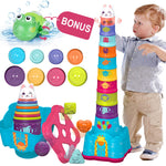 LTKFFFdp Baby Stacking Toys for Toddler 1-3, Nesting Cup Shape Sorter for Infant 6 to 12-18 Month, Learning Stackable Block, Birthday Gift for Girl Boy 9 Month