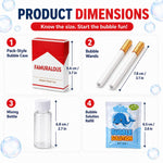Bubble Cigarette Blower Kit - 2 Pack Compact Bubble Wands with Refill Solution, Sleek Travel-Friendly Design for Parties, Festivals, and Outdoor Fun, Stress Relief Sensory Toy