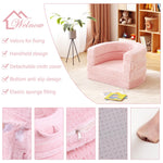 Welnow 3-in-1 Kid Toddler Travel Bed, Convertible Portable Toddler Flip Out Floor Beds, Foldable Kid Cot with Washable Cover & High-Density Mattress, Kids Folding Couch for Girl or Boy, Pink