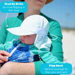 SwimZip Sun Hat with Neck Flap | UPF 50+ Protection for Baby, Toddler, and Kids Mint Green