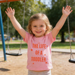 Chipeler The Life of A Toddler Shirts Kids Girls Short Sleeve Cotton Crew Neck Tops Baby Cute Summer All Year Round Gift T-Shirts Clothes Pink 2T
