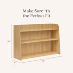 Babyletto Melo Montessori 3 Shelf Bookcase - GREENGUARD Gold Wood Bookshelf - Easy Assembly Book Case w/Wide Open Storage Shelves - Modern Wooden Book Shelf for Living Room, Bedroom, Office - Honey