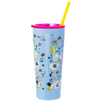 Silver Buffalo Care Bears Double Walled Stainless Steel Tumbler with Straw - 22 Ounces, Featuring Grumpy, Love-A-Lot, Cheer, Wish, and Good Luck Bears