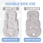 Infant Carseat Insert, 2-in-1 Reversible Baby Car Seat Cushion for Newborn Toddler Head & Body Support Car Seat Pad for Carseats, Strollers, Swings, Bouncers