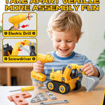 Lehoo Castle Kids Tool Set with Electric Toy Drill and Tool Box, Construction Toys for 3 Year Old Boys Birthday Gift, Pretend Play Toddler Tools for 3-5 Years Old (Yellow)