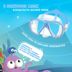 Kids Diving Mask 180° Anti-Fog Swim Mask, Tempered Glass Child Swim Goggles with Nose Cover Anti-Leak Kids Swim Goggles 4-14 Boys Girls for Diving, Snorkeling, Swimming (Harry Blue)