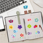 60PCS Hibiscus Waterproof Stickers for Water Bottles Laptop Journal, Floral Decals for Girls Adults Beautiful Plants Waterproof Vinyl Decals for Kids Teens Adults (Colourful-1)