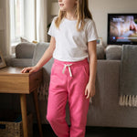 Avsead Toddler Girls Sweatpants Joggers Pants,Kids Cotton 4 Pack Athletic Sweat Pant Clothes Jogging Outfits Trousers with Pocket 5t Black/Hot Pink/Grey/Pink