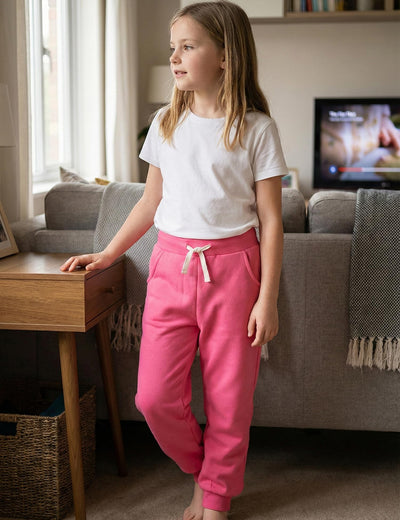 Avsead Toddler Girls Sweatpants Joggers Pants,Kids Cotton 4 Pack Athletic Sweat Pant Clothes Jogging Outfits Trousers with Pocket 5t Black/Hot Pink/Grey/Pink