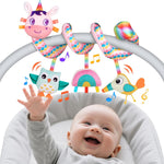 Baby Crib Hanging Rattles Toys - Infant Baby Worm Crib Bed Around Rattle Bell Cartoon Insect Spiral Hanging Toy with Ringing Bell for Infants Bed Stroller Car Seat Bar for Babies Boys and Girls